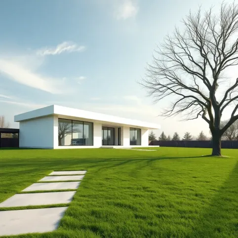 Minimalistyczny dom z płaskim dachem