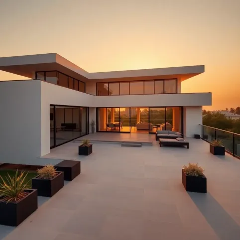 Nowoczesny dom z tarasem na dachu