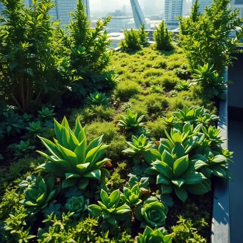 Zielony dach na tarasie